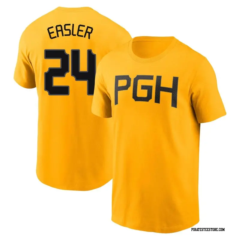 Men's Pittsburgh Pirates ＃24 Mike Easler Gold 2023 City Connect Name & Number T-Shirt