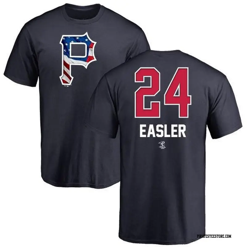 Men's Pittsburgh Pirates ＃24 Mike Easler Navy Branded Name and Number Banner Wave T-Shirt