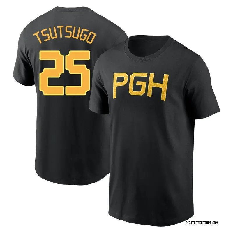 Yoshi Tsutsugo Pittsburgh Pirates Youth Black Backer Long Sleeve T-Shirt 