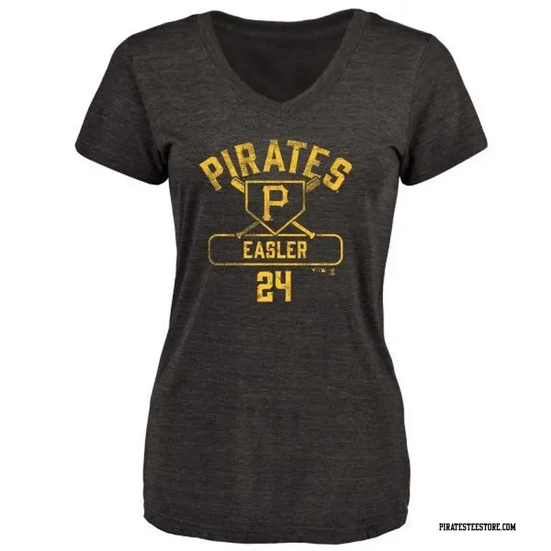 Women's Pittsburgh Pirates ＃24 Mike Easler Black Branded Base Runner T-Shirt