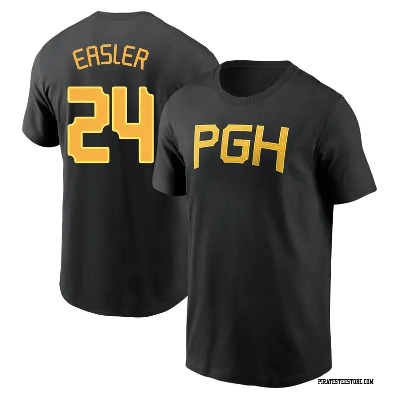 Youth Pittsburgh Pirates ＃24 Mike Easler Black 2023 City Connect Wordmark Name & Number T-Shirt