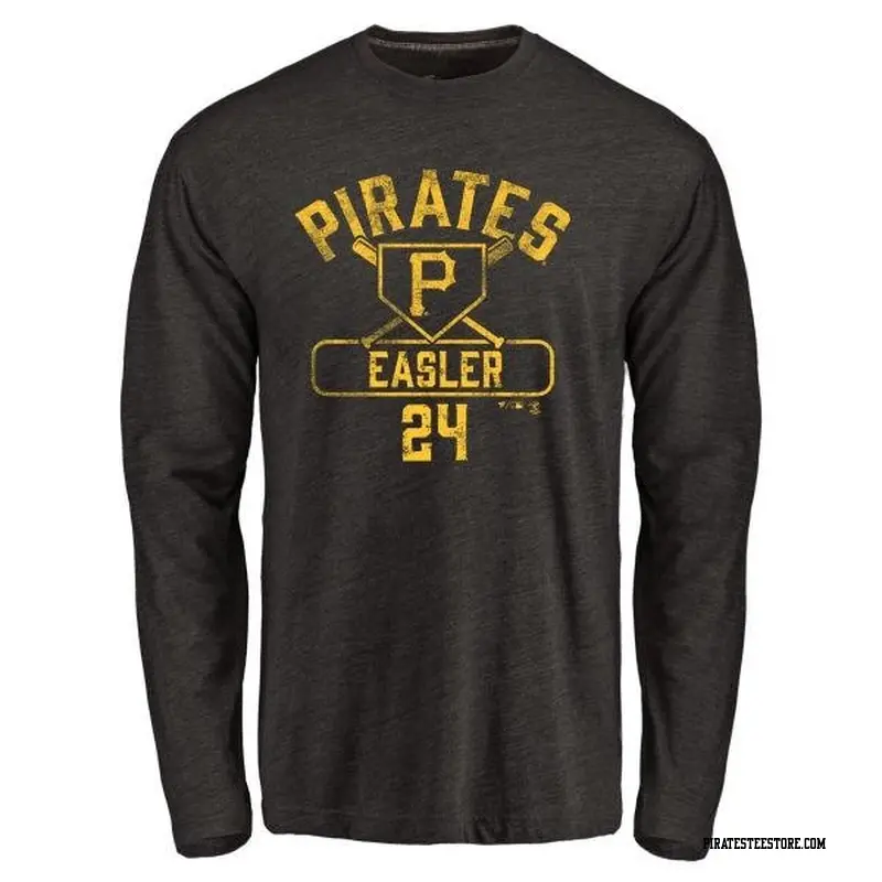 Youth Pittsburgh Pirates ＃24 Mike Easler Black Branded Base Runner Long Sleeve T-Shirt